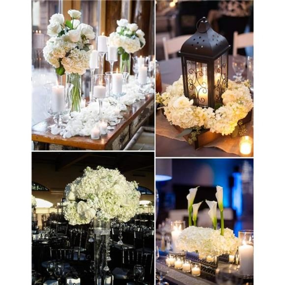 10pack Silk Hydrangea Heads Artificial Flowers Heads w/ Stems Home Wedding Decor - Picture 3 of 7